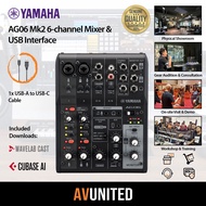 Yamaha AG06 MK2 6-Channel Mixer & USB-C Audio Interface
