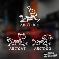 Ancestor Cat Dog Duck Creative Spoof Car Sticker Window Triangle Window Glass Decoration Decal Funny