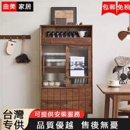 Dining Side Cabinet Locker Solid Wood Storage Cabinet Wine Cabinet Standing Cabinet High Foot Cabine