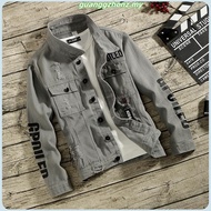 Ready Stock jaket jeans lelaki denim coat Autumn denim jacket men's Korean casual jacket teen slim v