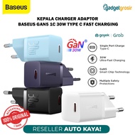 Baseus Type C Charger Head GaN5 30W Fast Charging Adapter Mini 1C EU Wall Charger Travel Type C Orig