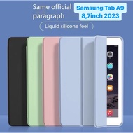 Samsung Tab A9 8.7/Tab A9 Plus 11inch 2023 Flip Magnet Macaron Trifold Standing Cover Silicone Case 