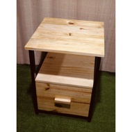 BED SIDE TABLE 40X40X55CM WOODEN TABLE TWO TONE