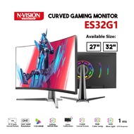 BEST- Nvision 32 / 27 Inch 180Hz Gaming Monitor Curved Frameless Full Hd 1Ms Rgb Computer Laptop Monitor