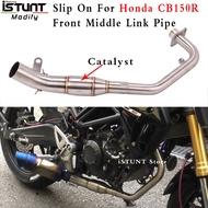 Motorcycle Exhaust Muffler Escape Modified stainless steel Front Middle Link Pipe Catalyst Tube Slip On For Honda CB150R