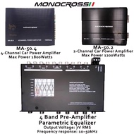 [ Pre Amp Amplifier CHOICES ] MONOCROSS MA-50.4 Max Power 1700 Watts 4 Channel MA-50.2 1200 Watts 2 Channel Mosfet High Power Amplifier 4 Band Pre Amp Cable Wire Set