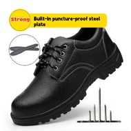 Men's Soft Soled Wear Resistant Work Shoes Steel Toe Protection Safety Boots Kasut Keselamatan Lelak