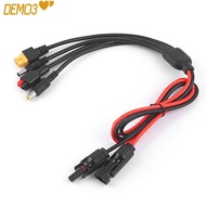[DEMO3]  Panel Extension Cable, 4 in 1 MC4 to DC5521 7909 XT60 Female Connector  Wire, Connector 1m 