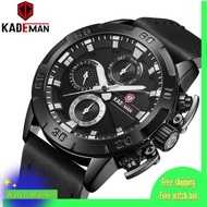 KADEMAN Sports Leather Mens Watch Waterproof Quartz Movement Watch Men Original Jam tangan lelaki