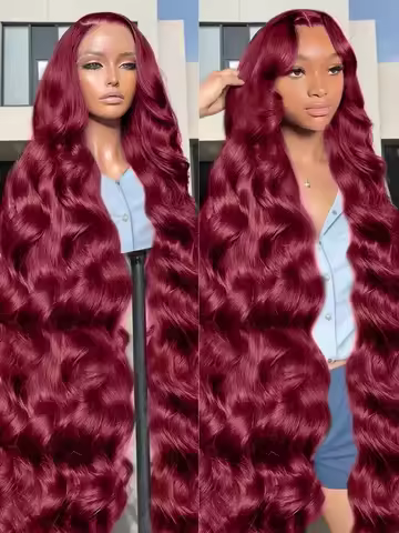 99J Burgundy Body Wave 13X4 Hd Lace Frontal Wigs Human Hair 99J Wine Red Colored 13X6 Hd Lace Front 