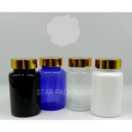 120ml Capsule Bottle PET Capsule Bottle Plastic Bottle Gold Cap 120ml Medicine Bottle