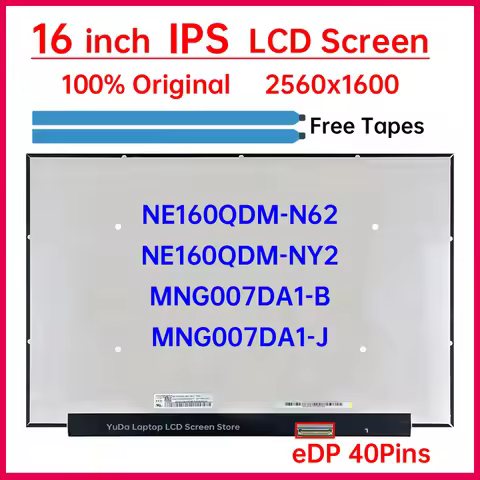 16 Inch LCD Screen NE160QDM-N62 NE160QDM-NY2 MNG007DA1-B MNG007DA1-J For Lenovo ideapad 5 Pro 16IAH7