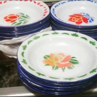 1 Lusin 12 pcs Piring Emanel 20 CM / Piring Jadul / Piring Keramik /Piring Seng 1 Lusin Murah Tebal /Piring Anti Karat /Piring Nasi
