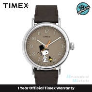 [Official Warranty] Timex TMTW2U86100UJ Men's Timex X Snoopy Thanksgiving Leather Watch