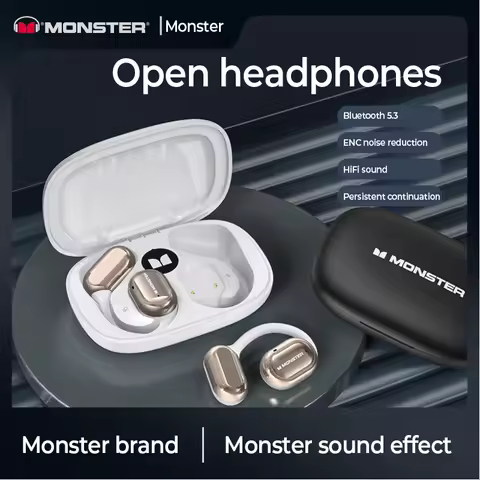 Monster AC100 Open Ear Wireless Bluetooth Headphones HIFI Sound Quality HD Call Music Earphones Wate