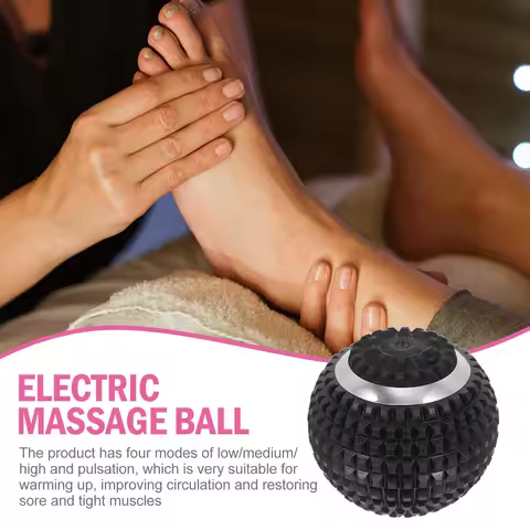 Electric Massage Ball Black 4-Mode Vibrating Foot Hand Body Massager For Muscle Relaxation Plantar F