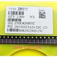 (Combo of 10) Zener Diode ZMM12 SMD 1206 LL34 cylindrical glass tube Zener Diode 12V 0.5A (Combo)