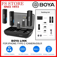 BOYA ORIGINAL MALAYSIA BOYA LINK MULTI COMPATIBLE 2.4GHZ DUAL CHANNEL WIRELESS SYSTEM  FOR IOS i PHONE &amp; TYPE C &amp; CAMERA COMPLETE SET 3 IN 1 MULTIPLE USAGE
