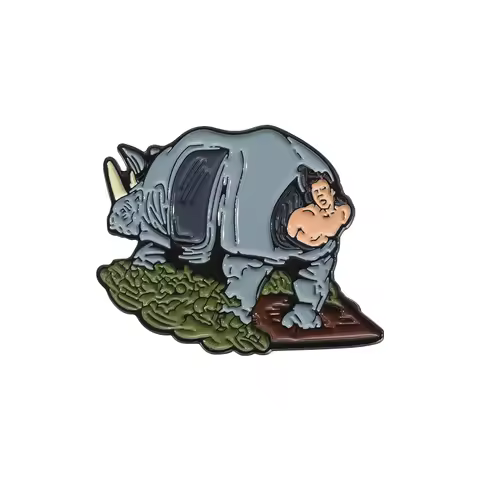 Ace Ventura Rhino Enamel Pin Custom Fun Movie Brooches Lapel Badge Jacket Accessory Wacky Style Jewe