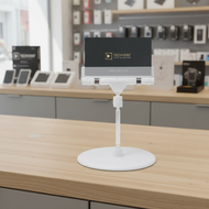 Pop-Up Display Sign Holder - Transparent Base Photo Clip - Rotatable Plastic Stand - Price Tag Clamp