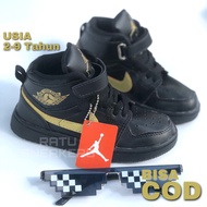 Black GOLD EDITION children's shoes jordans sneakers trendy viral children's shoes aged 2 years 3 ye