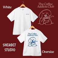 S-5XL Oversized T-Shirt|the Coffee Addicts Club Print Women's Short Sleeve T-Shirt