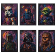 6 Starwars Posters Starwars Wall Art Yoda Print Storm Trooper Art Chewbacca Art R2D2 Print
