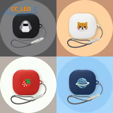 For Anker Soundcore Liberty 4 Pro Case Cute Lanyard Cartoon Dinosaur Silicone Soft Case Soundcore Li