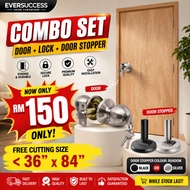Plywood Flush Door Combo Set with Lock & Door Stopper Free Custom Cutting Plywood Flush Door Room Do
