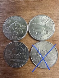 美國50州25美分紀念幣 Alaska 2008, American Samoa 2009, Arkansas 2003
