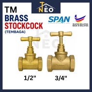 TM High Quality Brass Stop Cock 1/2" 3/4" Tembaga stopcock