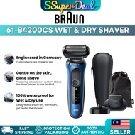 BRAUN 61-B4200CS-V Men's Shaver Series 6 Rechargeable 3-Blade Bath Shaving Washable Charging Stand (