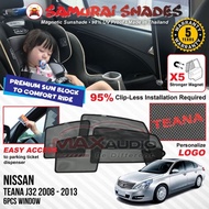 (5-Yrs Warranty) NISSAN TEANA J32 2008 - 2013 SAMURAI SHADES Premium Magnetic Sunshade Car Sun Shade