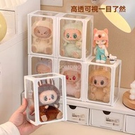 Others - 適用於Labubu展示盒 | 單個裝玻璃拉布布搪膠公仔收納盒 | 棉花娃娃盲盒手辦透明娃櫃-拉布布玻璃收納盒【可疊加】 / 白色