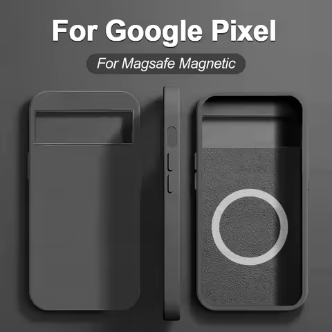 Luxury Liquid Silicone Magnetic Case For Google Pixel 8 7 6 Pro For Magsafe Cases Wireless Charge Bu