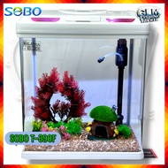 SOBO T-390F | T-830F FISH AQUARIUM 1 SET INCLUDE (Pump, Filter, Led Light) WITHOUT DECORATION