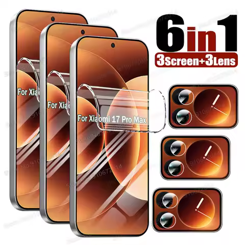 6IN1 Hydrogel Film For Xiaomi 17 15T 14T 13T 12T 11T 13 12 11 Lite 12S 14 15 Ultra 15S Pro 17Pro Max