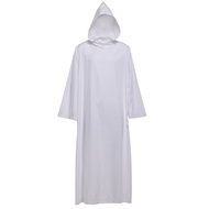 Mass Alb Catholic Priest Vestments Solid Clergy  Hooded Robe For Man White