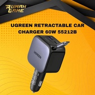 UGREEN RETRACTABLE CAR CHARGER 60W 55212B CAS MOBIL UGREEN 60W CABLE QUICK CHARGE POWER DELIVERY