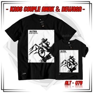 KAOS DISTRO COUPLE ANAK & DEWASA ALTHA CODE ALT 078 SEPEDA HITAM || BAJU ATASAN PRIA DEWASA KATUN (C