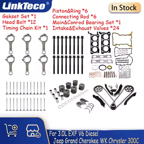 Engine Piston Set Conrod Full Gasket Set 3.0 L Diesel V6 11-16 For JEEP Grand Cherokee Ram 1500 EXF 