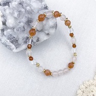 映日寶座 / 粉晶 金太陽 白水晶 橙石榴 水晶手鍊
