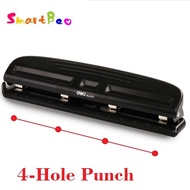 4-Hole Adjustable Hole Punch with Mark Ruler Suitable for A2 A3 A4 Paper, 10 Pieces Paper One Time, 