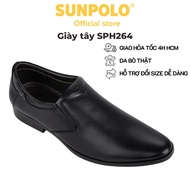 SUNPOLO premium cowhide men's dress shoes with pointed toe, 2.5cm high sole - SPH264