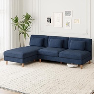 Sofa Vesgantti Corduroy 3 Tempat Duduk dengan Lounge Chaise Boleh Balik, Sofa Sudut Berbentuk L 249s