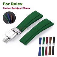 20mm Silicone Watchband for Rolex Oyster Datejust Daytona Submariner GMT Submariner Straight Interfa