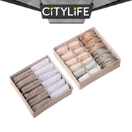Citylife Minimalist Style Foldable Linen Wardrobe Drawer Clothes Underwear Storage Box Organizer Partition DividerH-8737