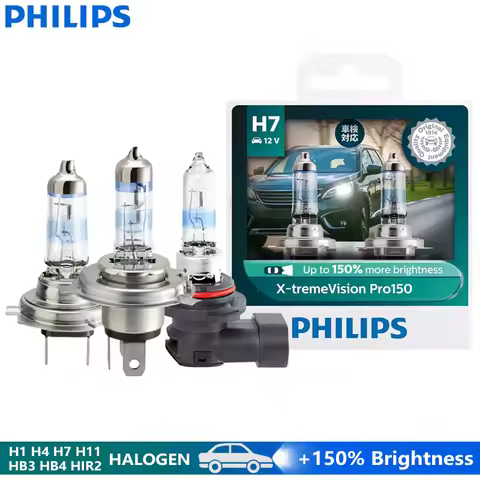 Philips X-tremeVision Pro150 H1 H4 H7 H11 HB3 HB4 HIR2 Car Halogen Headlight 9005 9006 9012 12V +150