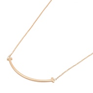 【二手】Tiffany T 字Smile項鍊 小號 60011678 頸圍 40/45.5cm K18PG（玫瑰金） T 字Smile項鍊 小號