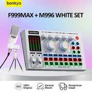 Bonkyo F999MAX Mini Standing Microphone Set M996 White, Suitable for karaoke direct streaming